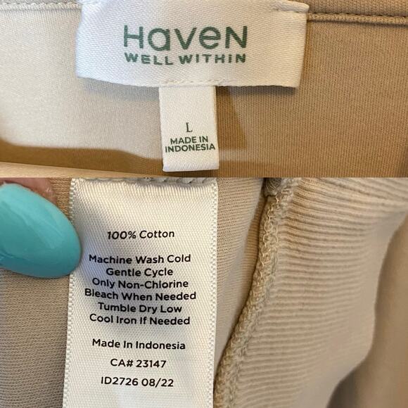 Haven Well Within Interlock Funnel Neck Beige Pullover Talbots size Large - Picture 4 of 4